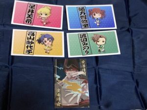 美希、智絵里、紗代子、みのりのカードとはるあきらくんの名刺の反対側。